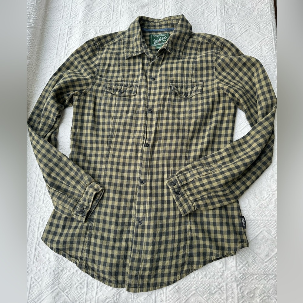 Woolrich Flannel Olive and Black Plaid, women’s Small